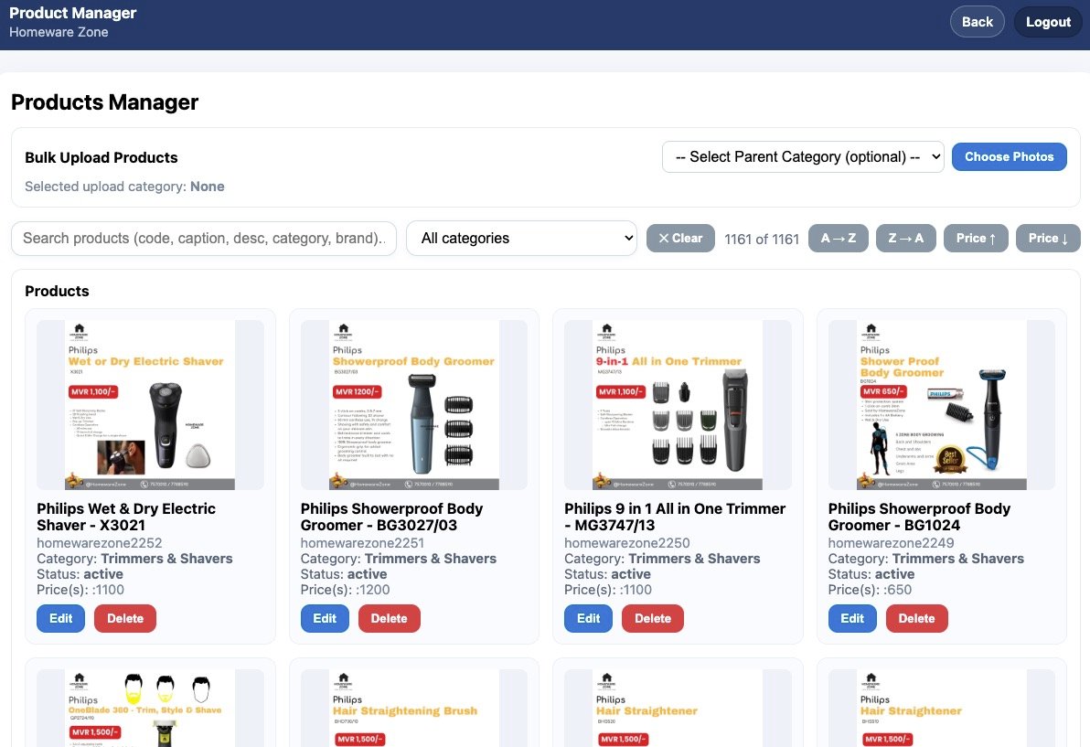 Products Manager Tab